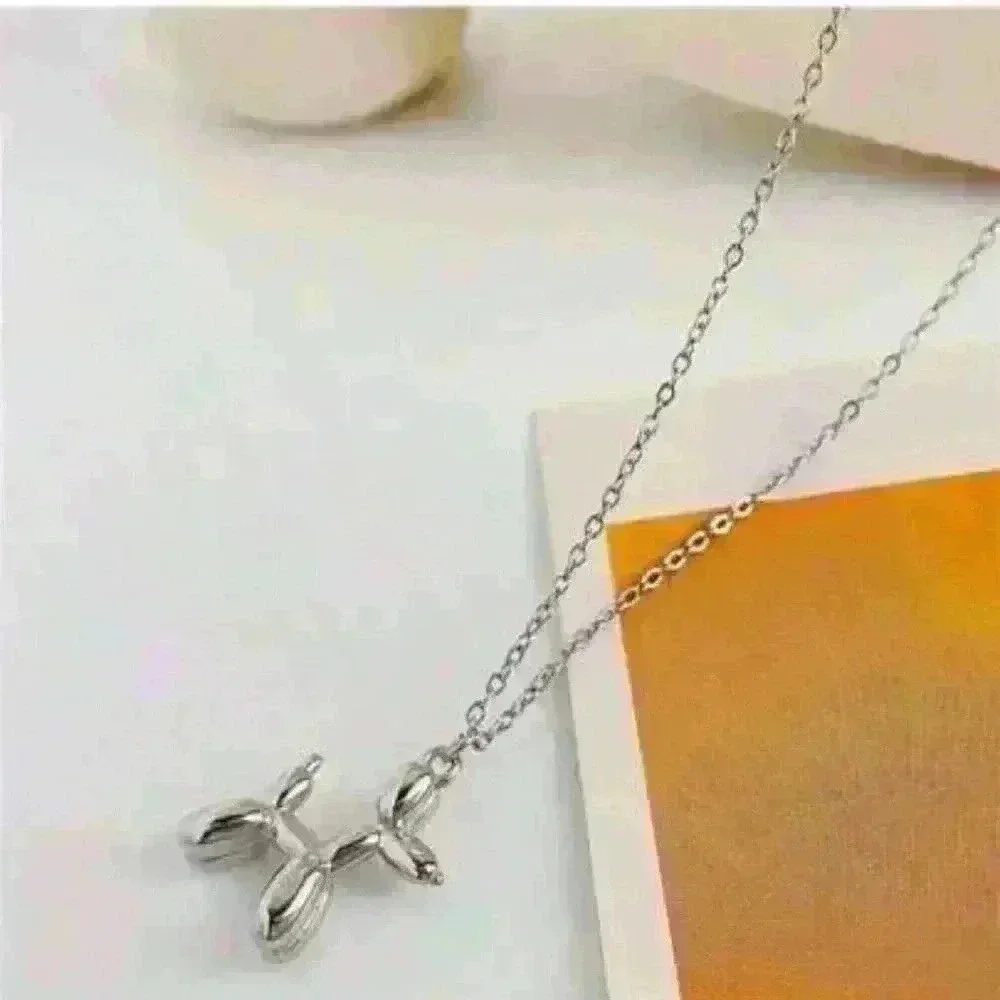 Balloon Dog Pendant Necklace in Sterling Silver